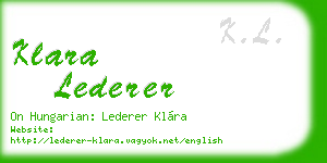 klara lederer business card